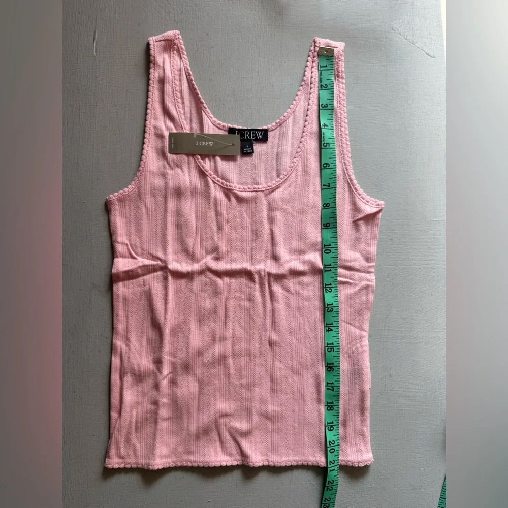 NWT JCREW 100% Cotton Pointelle tank top in Baby Pink